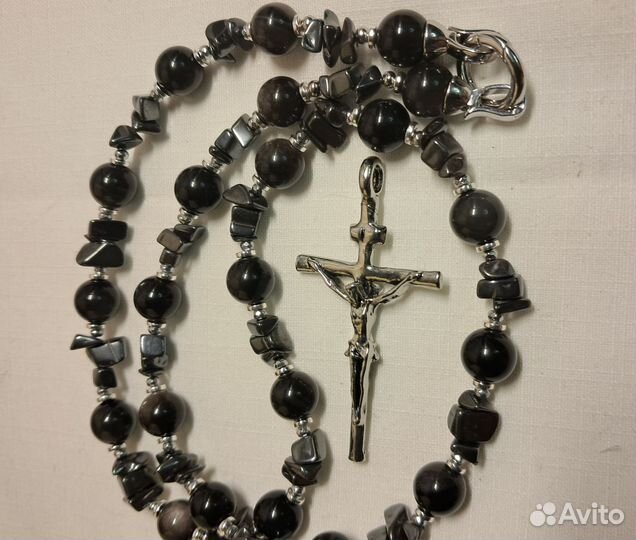 Мужской чокер с крестом