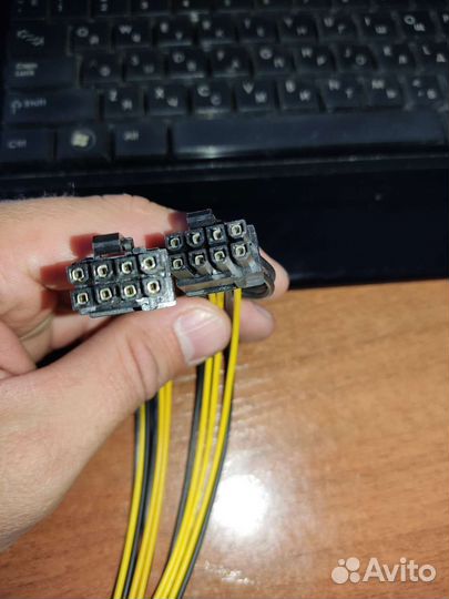 Кабель переходник для питания видеокарты 6pin на 8