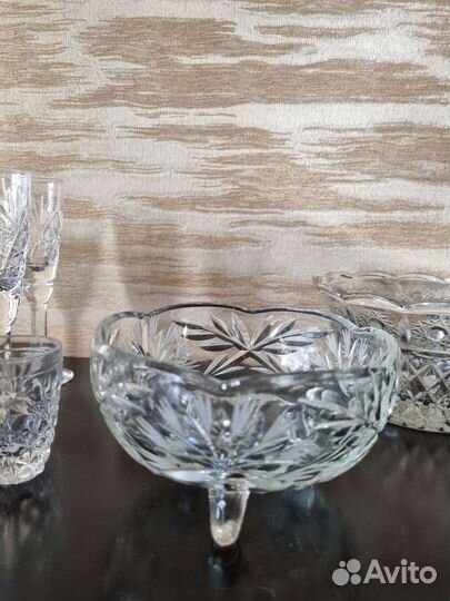 Хрусталь СССР бокал фужер конфетница салатник ваза