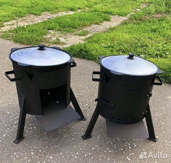 Казан чугунный с печкой