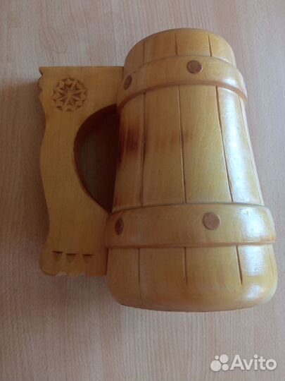 Пивная деревянная кружка СССР, 18 см