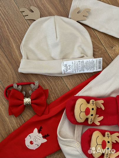 Новогодний костюм олененка для девочки 68-74см