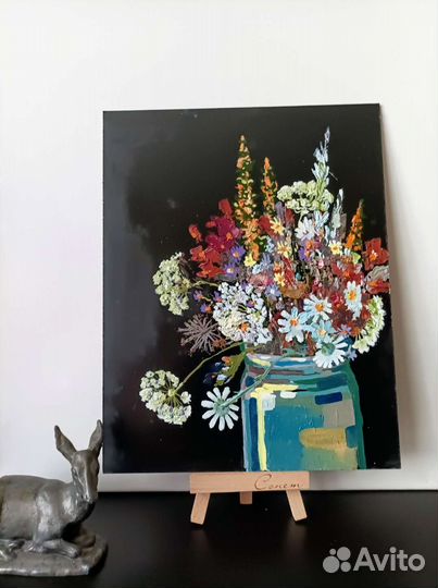 Картина с цветами. Масло 30*27