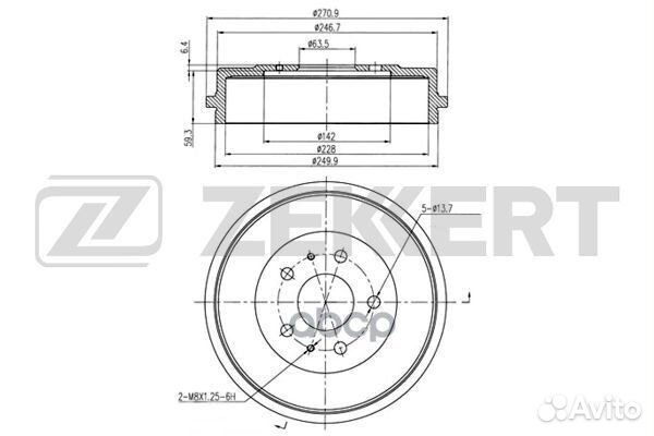 Барабан торм. задн. Ford Focus II 04- bs-5186