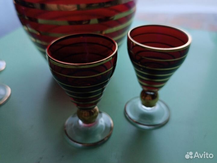 Коньячный набор из цветного стекла 70 гг. СССР