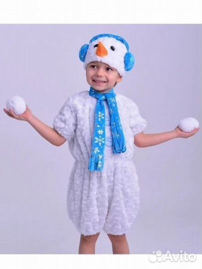 Новогодний костюм снеговика 104