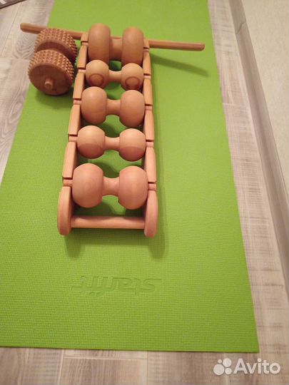 Массажер древмасс 5 роликов+1 колючийролик