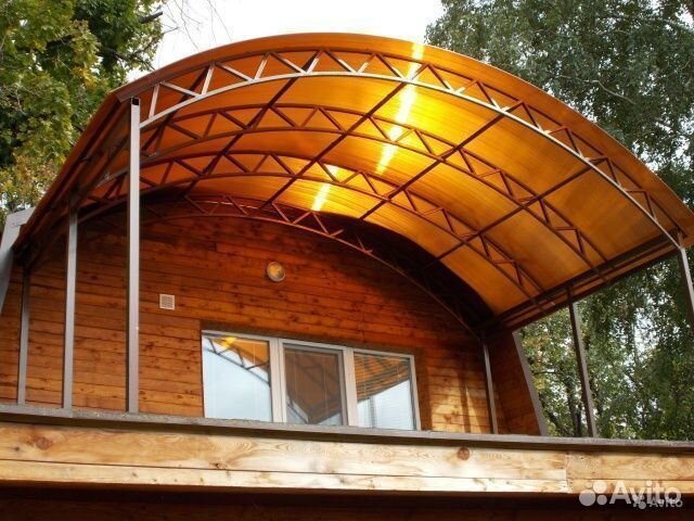 Сотовый поликарбонат для теплиц, 2.1х6 м, янтарь