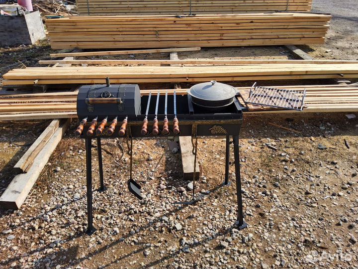 Мангал-барбекю на съёмных ножках. Миникоптильни
