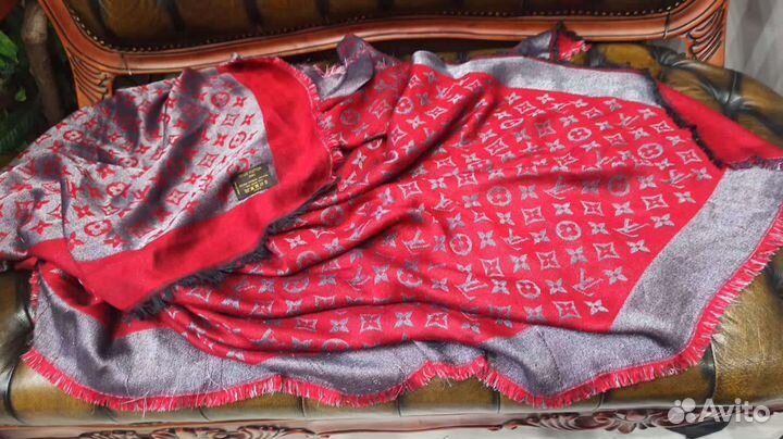 Платок теплый шаль 140cm louis vuitton италия