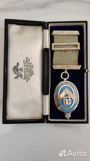 Масонская медаль 1908 год серебро