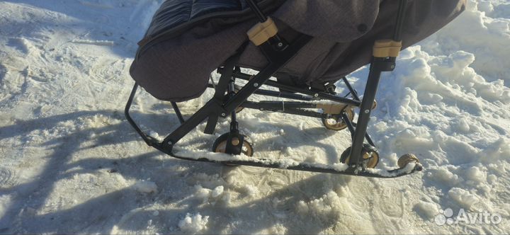 Детские санки коляска с колесами