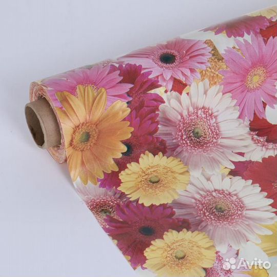 Клеёнка столовая на тканевой основе «Герберы», 1,2