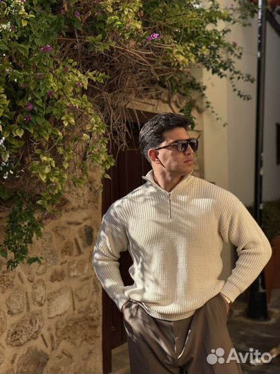 Джемпер полузамок вязаный (шерсть, old money)