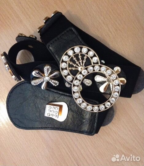 Ремень со стразами новый