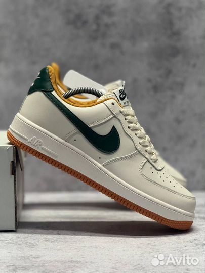 Кроссовки Nike Air Force 1 Light Brown Green (Арт.51850)