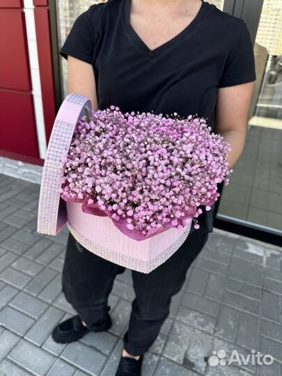 Шикарное сердце с гипсофилой