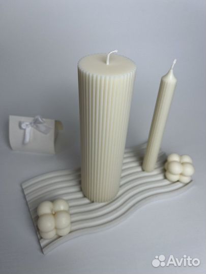 Свеча цилиндр из соевого воска 20см