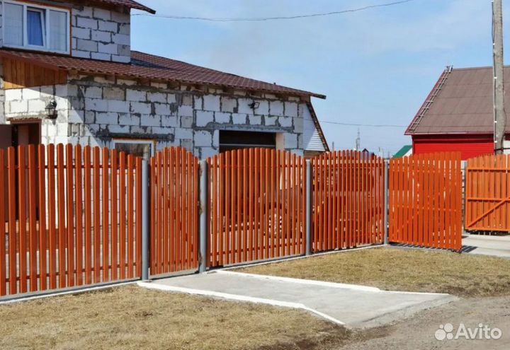 Забор из евроштакетника,ворота, калитки качественн
