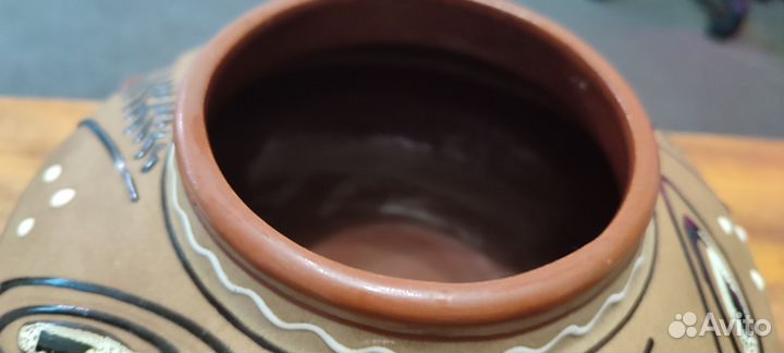 Глиняное кашпо подвесное