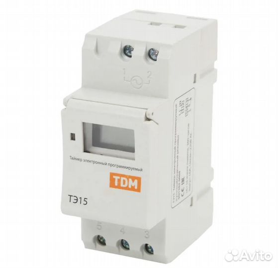 Таймер электронный тэ15-1мин/7дн-16on/off-16А-DIN