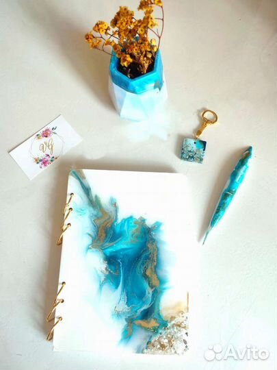 Карандашница, ручка, блокнот (подарочный набор)