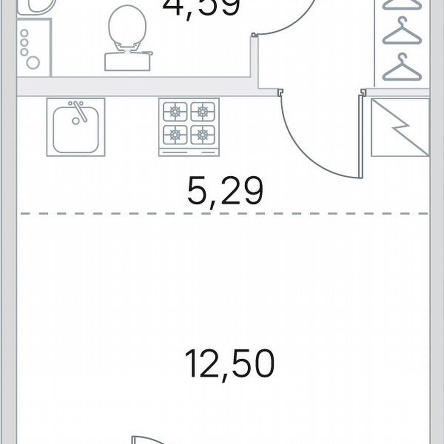 Квартира-студия, 26,7 м², 2/5 эт.