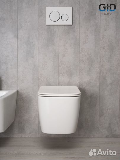 Безободковый подвесной унитаз микролифт Gid Tr2140