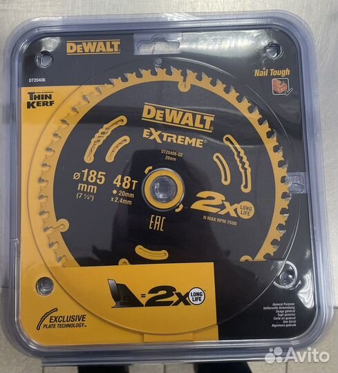 Диск пильный Dewalt Extreme 185*48*20