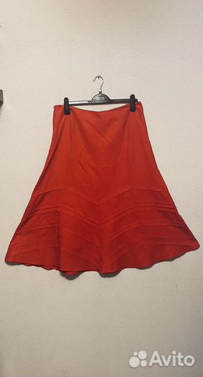 Marks&Spenser Юбка лён ярко красная шикарная