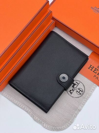 Кошелёк Hermes натуральная кожа чёрный