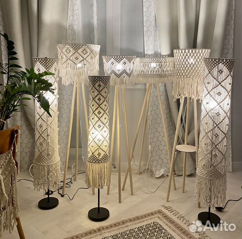 Светильник напольный. Макраме