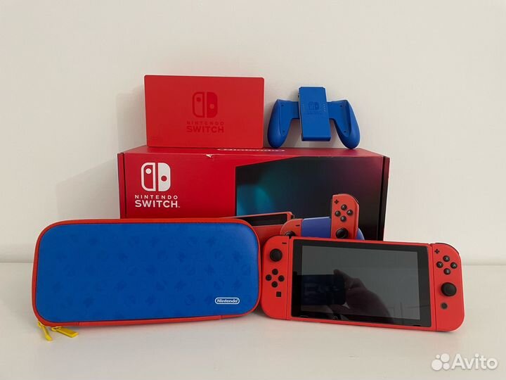 Nintendo Switch V2 Mario Edition + карта 128 Гб