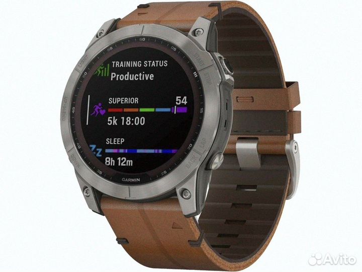 Умные часы Garmin Fenix 7X Sapphire Solar Leather