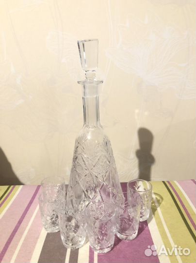 Графин штоф со стопками хрусталь