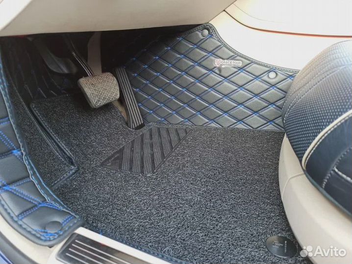 3д коврики из экокожи с бортами в салон авто