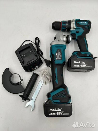 Шуруповерт и ушм болгарка Makita 18v (набор 2в1)