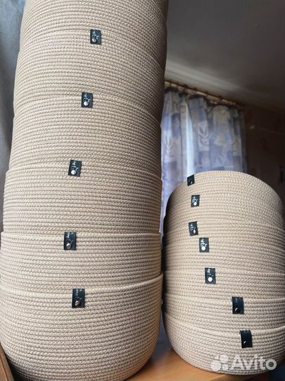 Корзина из хлопкового шнура ручной работы