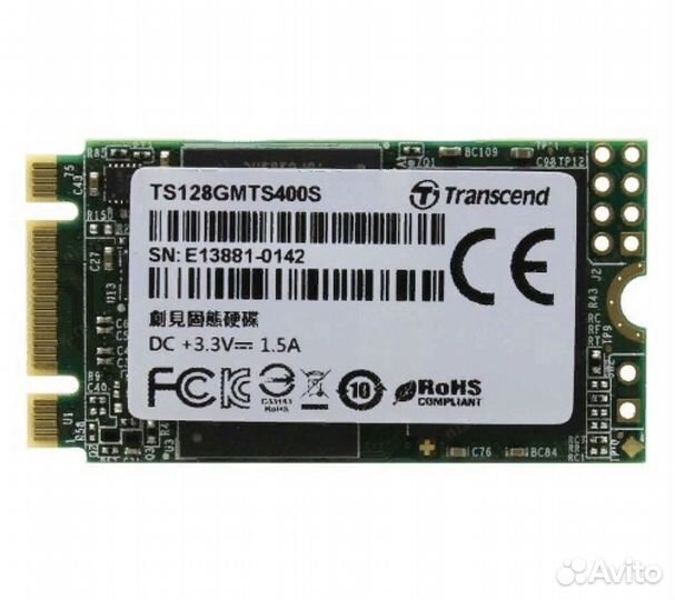 Жесткий диск SSD M.2 Transcend 128Gb (TS128gmts400