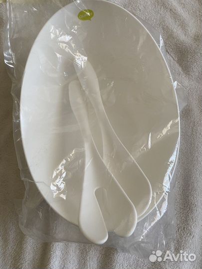 Салатник с сервировочными ложками Qualy