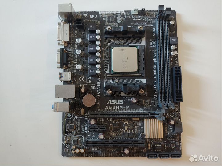 Материнская плата AM3 asus a68hm-k, озу, процессор