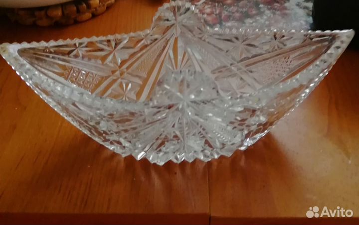 Конфетница-ладья хрустальная СССР