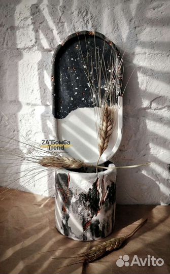 Бетонные кашпо, подсвечники, подносы. Ручная работ