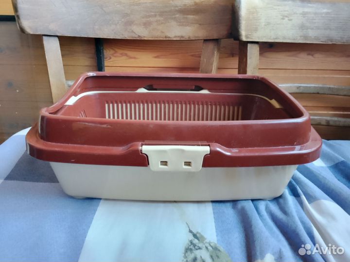 Кошачий лоток с сеткой и бортиком