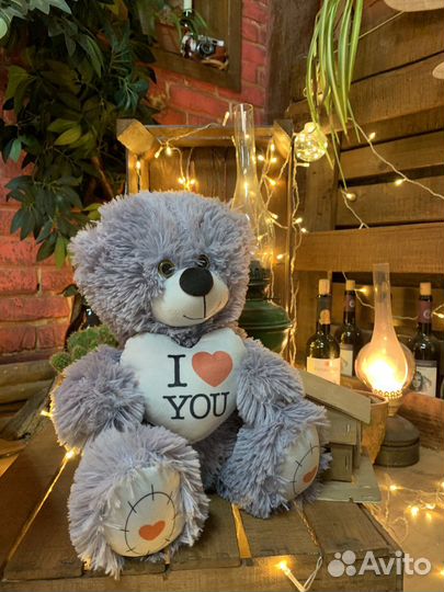 Мишка игрушка 50 см с сердцем, для подарка