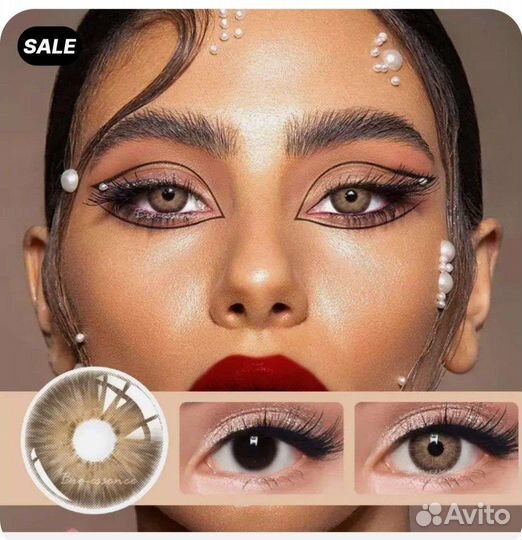 Цветные линзы голубые и коричневые