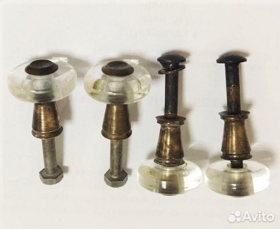 Мебельные ручки Бронза Бакелит 4 шт СССР 50-60 гг