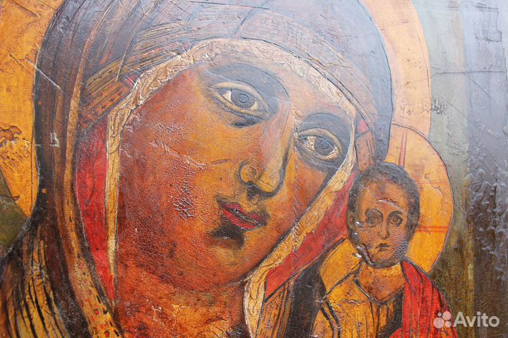 Старая икона Богородицы Казанская 55*45 живопись