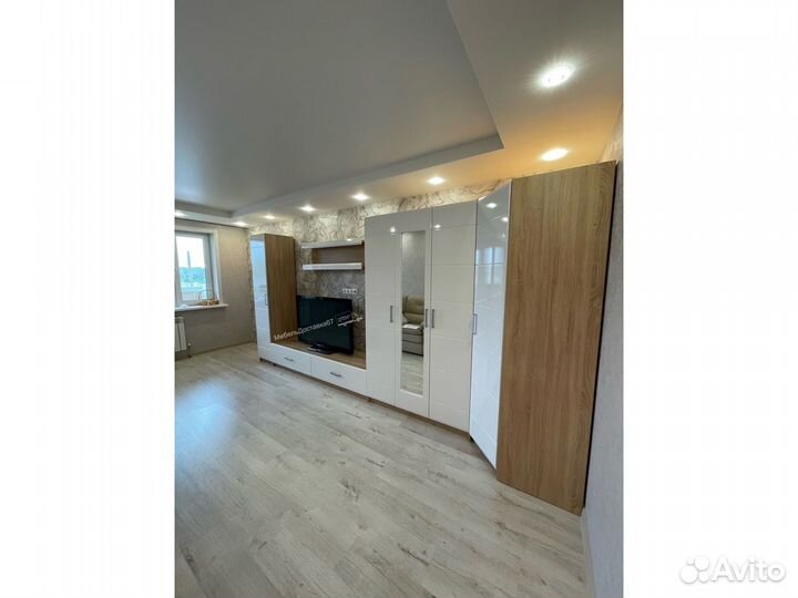 Стенка (4,4м) мдф Глянец Белый (Сонома, Венге)