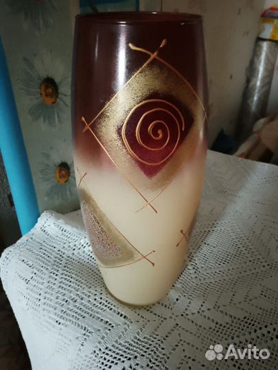 Ваза для цветов цветное стекло СССР